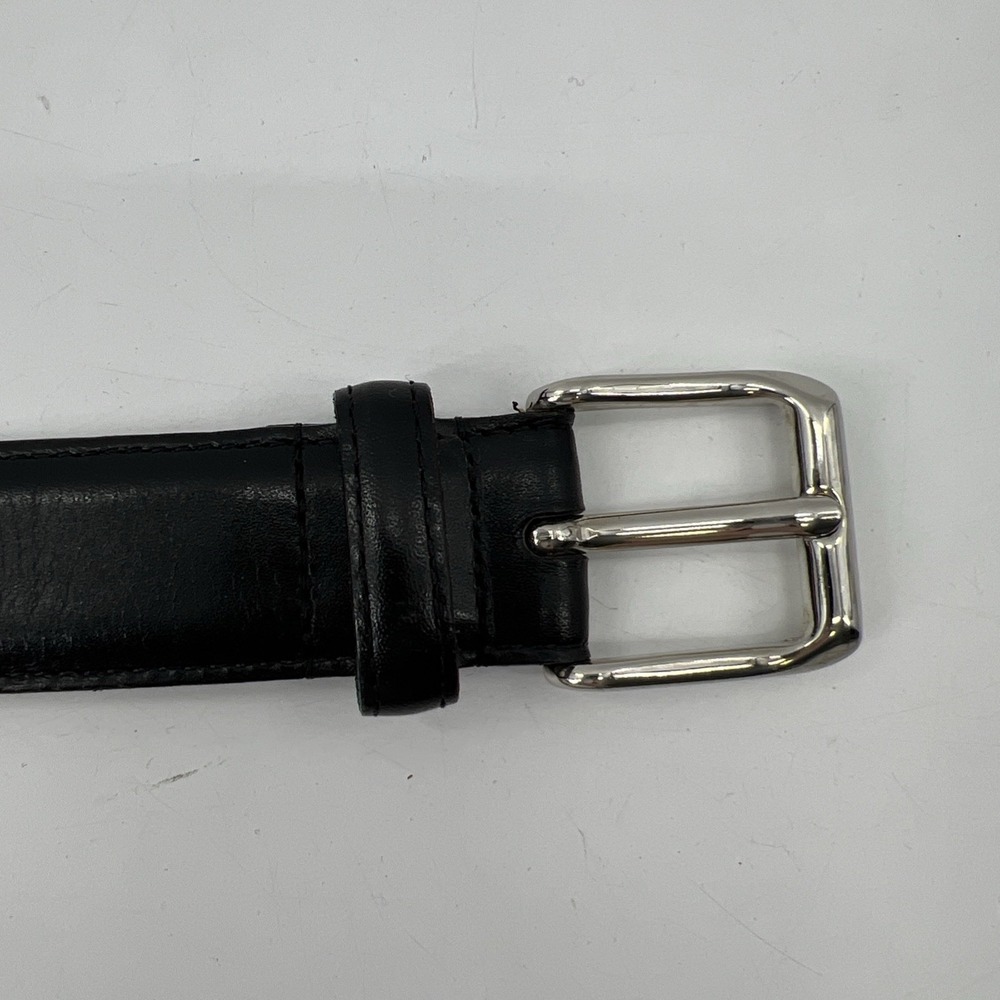 Coach Men 42 Leather Belt Black Silver Vintage USA Handcrafted Burnished Cowhide - Picture 2 of 9